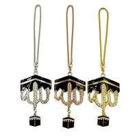 Pendentif de voiture en métal émaillé multicolore, style religieux d'Asie du Sud-Est, avec pompon, motif goutte de peinture, importé de Chine