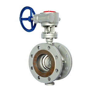 2024 Wesdom China fábrica <span class=keywords><strong>de</strong></span> acero inoxidable engranaje helicoidal <span class=keywords><strong>de</strong></span> alto rendimiento <span class=keywords><strong>doble</strong></span> brida sello duro SS304 válvula <span class=keywords><strong>de</strong></span> mariposa <span class=keywords><strong>precio</strong></span> bajo - Product Image 1