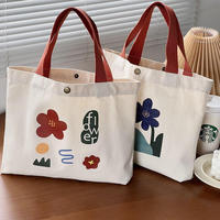 Sac fourre-tout personnalisé en toile avec illustration peinte à la main, compartiments à fermeture magnétique, simple, durable, pour étudiant