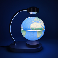 Globo Magnético Levitante de 5.5 Pulgadas con Luz LED, Rotación Automática, Adorno de Escritorio Creativo de Plástico y Metal, Regalo Artesanal Moderno y de Lujo