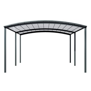 Poteau en aluminium pour deux <span class=keywords><strong>voitures</strong></span> Abri voiture à toit arqué pour l'extérieur Garages au design moderne - Product Image 2