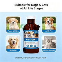 Complément alimentaire pour animaux de compagnie à haute teneur en protéines, absorption rapide, sûr pour les hanches et les articulations, formule à base d'huile de poisson, gouttes liquides pour chiens et chats