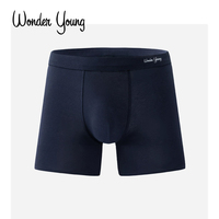 Boxers longs en coton pour hommes, anti-frottement, séchage rapide, respirants, antibactériens, sous-vêtements de sport avec ceinture élastique