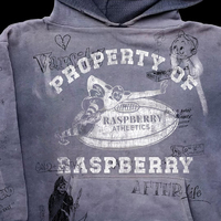 Sudaderas con Capucha para Hombre, Estilo Retro, Lavadas, Impresión Personalizada, al por Mayor, Corte Holgado, 100% Algodón, Hip-Hop, Tallas Grandes