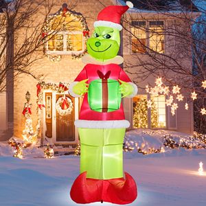 <b>Santa</b> Green Big Halloween <b>Inflatables</b> Outdoor Decorations Led Lights Blowups Merry Xmas Decor for Vacation 20240629 <b>Inflatable</b> X - Product Image 4