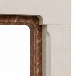 Traditional Marble Fireplace Mantel With Ornate Carving white & red Stone Indoor Wood Burning Hearth For Dining Room - Product Image 4