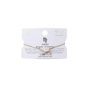 Pulsera Virgo de acero inoxidable de 12 mm chapada en oro, joyería minimalista del zodiaco para mujer - Product Image 2