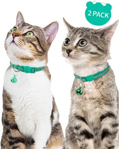 Collier de sécurité pour chat réfléchissant et coloré avec clochette, collier de chat à dégagement rapide - Product Image 2