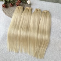 Cheveux humains vietnamiens blonds de qualité 12A # Extensions de cheveux lisses sans couture 613 Pu à clipser