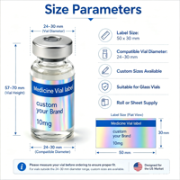 Autocollants oblongs personnalisés, durables, imperméables, résistants à l'huile, en papier adhésif, pour flacons de 3 ml, 5 ml, 10 ml, brillants, laser, holographiques