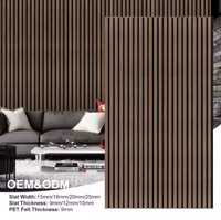 Panneaux acoustiques insonorisants en bois de noyer à lattes de 600*2400 mm, panneaux acoustiques muraux insonorisants pour l'intérieur