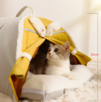 Lit pour chien et chat moderne, en fourrure synthétique solide, écologique, facile à nettoyer, respirant, pliable, amovible, lavable, en peluche, pour toutes les saisons