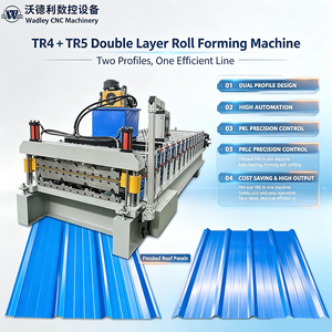 เครื่องขึ้นรูปลอนหลังคาอลูซิงค์ TR4 TR5 แบบสองชั้น ควบคุมด้วย PLC ขนาดสั่งทำได้ ขายดีในตลาดเปรูและชิลี - Product Image 1