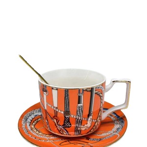 Wholesale Promotional Porcelain Coffee Mug <b>Ceramic</b> Cappuccino Espresso Cups Bone China Coffee Tea Cup and Saucer Set - Product Image 4