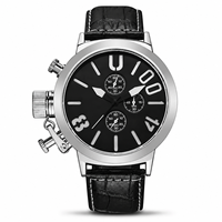 Reloj Cronógrafo de Cuarzo para Hombre, Estilo Deportivo, Esfera de 50 mm, Caja de Aleación, Correa de Cuero, Pantalla de Agujas, Diseño de Lujo