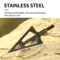 STARCN Archery Pointe de chasse fixe à 3 lames en acier inoxydable 100 grains, filetage universel pour arc à poulies et arc classique
