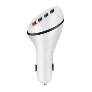 4 In 1 Car Charger Adapter 4 Usb-poort 2.4a Smart Car Charger Voor Mobiele Telefoon Fast Car Charger