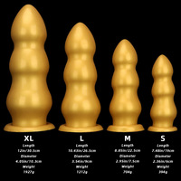 Plug anal en silicone doré extra-large 11 cm, jouet géant pour stimulation anale, surdimensionné, super épais, pour homme, HMGJ2192 Dongguan