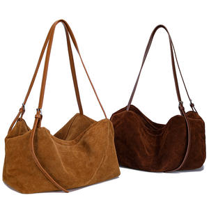 Модная замшевая сумка-тоут <span class=keywords><strong>2026</strong></span> года для женщин, из натуральной воловьей кожи с антикоррозийной пряжкой, многосекционная конструкция, сумка-клатч - Product Image 3