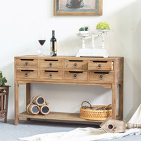 Table console d'appoint avec tiroirs en bois de sapin, écologique et durable, style antique, gain de place, pour bureau à domicile, salon, hôtel, entrée