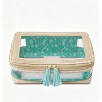 Sac de rangement pour tuiles de Mahjong - Étui à fermeture éclair en PVC transparent, écologique et imperméable pour accessoires de jeu