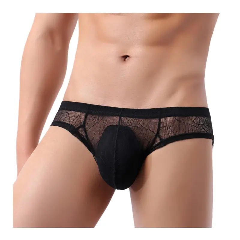 Custom Sexy Low Rise Mesh Briefs Male brief Men boxer briefs breathable boxer brief lace