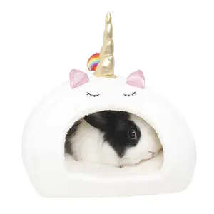 Pet Supplies Small Animal Winter Warm House Hamster High Quality White Unicorn Pet Bed House