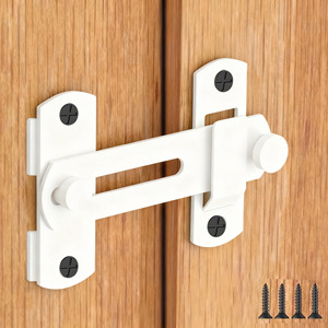 Pestillo de puerta negro moderno de acero inoxidable con pieza limitadora ajustable para puerta corredera de granero, tipo de bloqueo de interconexión A Pin - Product Image 3