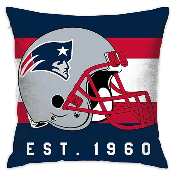 Capa de almofada personalizada estilo futebol 18x18 Polegada New England Patriots Decoração para sofá sofá