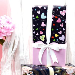 New Valentine Coated Silicone Disposable Gift Wrapping Paper Roll 43x300cm Double-Sided Printed Packaging - Product Image 5