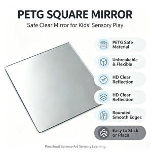 Miroir PETG auto-adhésif incassable 150*150mm pour l'exploration scientifique des enfants de maternelle Montessori - Vente en gros - Product Image 2