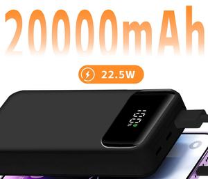 แบตสำรอง 20000mAh 22.5W ชาร์จเร็วพิเศษ สายชาร์จในตัว 3 เส้น แบตเตอรี่พกพาความจุสูง พร้อมหน้าจอแสดงผลดิจิตอล - Product Image 2