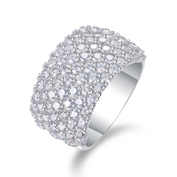 Bagues tendance en moissanite pour femme avec sertissage pavé, bagues de luxe en moissanite pour femme, grandes bagues en argent 925