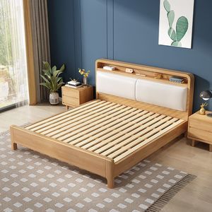 <span class=keywords><strong>Letto</strong></span> in Legno Massello di Alta Qualità con Contenitore Aperto, Stile Moderno Minimalista, Solo 88€ per Case Europee e Americane - Product Image 6