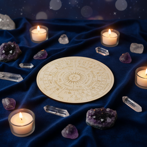 Kit de Adivinación con Tablero de Péndulo de Estrella de 8 Pulgadas, Tallado en Madera Pulida, Estilo Arte Popular, para Artículos de Brujería - Product Image 1