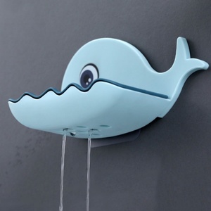 Support mural moderne en plastique pour savon, design mignon baleine, avec égouttoir pour salle de bain - Product Image 3