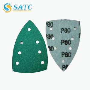 100x150mm 7 lỗ màu xanh lá cây phim Zirconia chà nhám Pad 60-2000 # 100% móc và vòng lặp công cụ mài mòn sản phẩm - Product Image 6