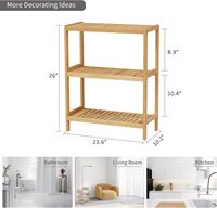 SINCERE FSC 3 niveaux bambou salle de bain étagère support multifonctionnel utilitaire stockage pour cuisine salon ou plante/fleur support