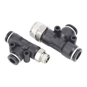 Raccord pneumatique rapide Qingze de type T DN6 DN8 DN10 DN12, accessoires de raccordement à filetage externe - Product Image 3