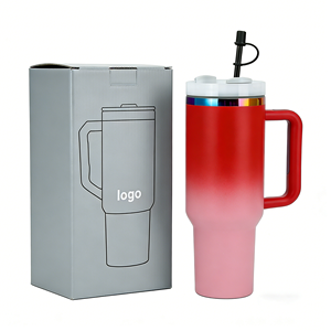 Vaso Personalizado con Diseño de Leopardo de 40 oz con Asa, <span class=keywords><strong>Taza</strong></span> de Viaje de <span class=keywords><strong>Acero</strong></span> <span class=keywords><strong>Inoxidable</strong></span>, Vaso Aislado, Gobelet Isotherme, Dorado y Rojo - Product Image 1