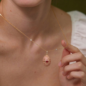 สร้อยคอจี้ทองแดงชุบทอง 14K ประดับเพทายสีชมพูสไตล์ยุโรปอเมริกาสำหรับผู้หญิง ดีไซน์หรูหราแบบเบาๆ พร้อมสายสร้อยแบบไม้ไผ่ เปิดได้ เหมาะสำหรับเป็นของขวัญ - Product Image 6