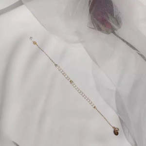 WENCHI Handmade Small Fresh Retro Freshwater <b>Pearl</b> 4-5mm 14k <b>Gold</b> <b>Bracelet</b> Real <b>Pearl</b> Bangle - Product Image 4