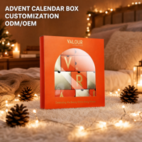 Boîte de calendrier de l'Avent de Noël personnalisée, imperméable, doublée d'éponge, avec estampage à chaud, boîte surprise de luxe avec fenêtre pour fêtes et célébrations de fin d'année