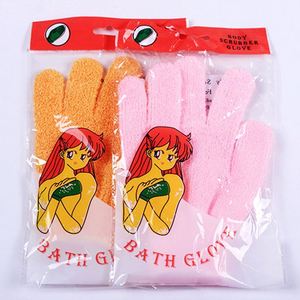 ถุงมือขัดผิวแบบห้านิ้ว ทำจากไนลอนทนทาน ขัดสิ่งสกปรกออกได้ดี มีหลายสี - Product Image 1
