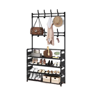 Organizador de estante de almacenamiento de baño de Metal independiente No se necesita montaje Perchero para toallas de lavandería Hecho en China Modelo JF00317 - Product Image 1