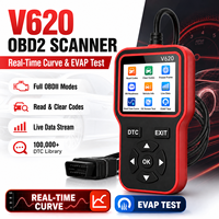 Lecteur de codes de diagnostic OBD2 professionnel V620, outil de diagnostic complet OBDII, lecteur de codes de panne moteur, effacement des DTC, données en temps réel, capture d'écran