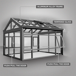 Maison de jardin d'hiver véranda en aluminium préfabriqué véranda en verre incliné véranda 4 saisons - Product Image 2