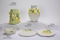 Vase de table en céramique de porcelaine, design moderne et écologique, fleur de citron hydroponique simulée, pour la décoration du salon, du bureau ou du bureau à domicile