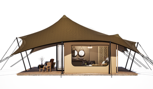 Carpa de Camping de Lujo Impermeable para 2 Personas, 6m, Tipo Pirámide, Cuatro Estaciones, con Baño de PVC, para Safari y Aire Libre - Product Image 4