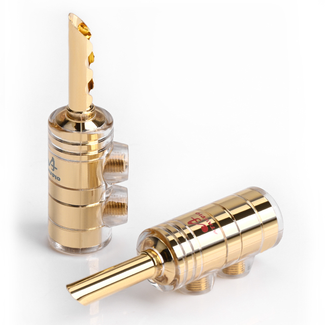 8pcs HIFI 24K Gold Plated 4mm Banana Plug Pure Copper Male Speaker Plug for Audio PA CD Audio PA CD Accessories & Parts